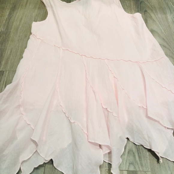 Luna Luz Petal Pink Tunic Top- Handkerchief Hem - Picture 6 of 7
